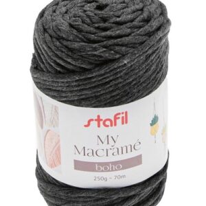 Filato macramè Boho antracite 250gr 160mt