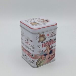 Scatola metallo bianca coffee quadra piccola