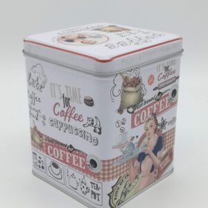 Scatola metallo bianca coffee quadra grande