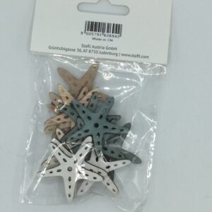 Alternative view of Stelle marine in legno colori naturali 4,5cm 12pz