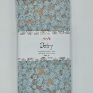 Tessuto pizzo Daisy azzurro 50x65cm Stafil
