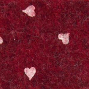 Pannolenci 30x40 rosso scuro melange cuori