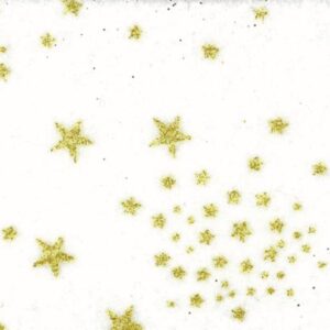 Pannolenci 30x40 bianco e stelle glitter oro