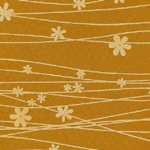 Pannolenci 30x40 giallo ocra e fiori crema