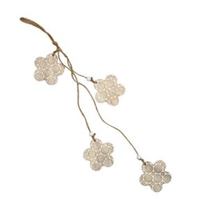Decorazione corda con fiori in legno