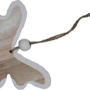 Farfalla in legno da appendere 7,5x10cm naturale/bianco