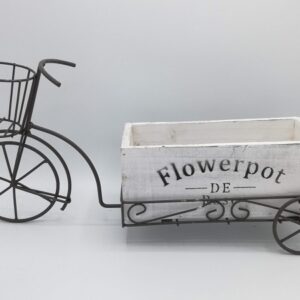 Portafiori ferro bicicletta bianco