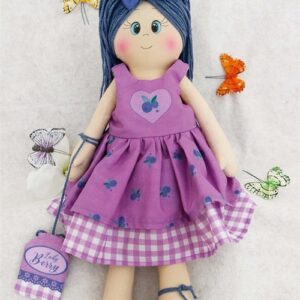 Tessuto bambola Lady Berry lilla 100x70cm