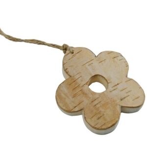 Fiore in legno effetto betulla 10 cm