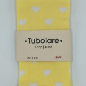Tubolare cuori giallino e bianco