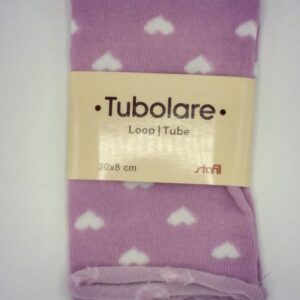 Tubolare cuori lilla e bianco