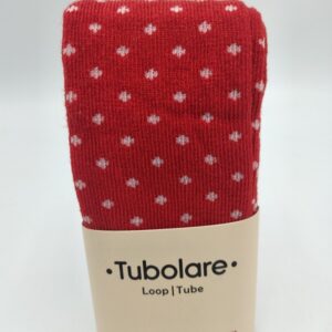 Tubolare mini pois rosso e panna