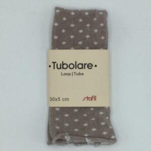 Tubolare mini pois tortora e bianco