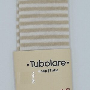 Tubolare mini righe beige e bianco