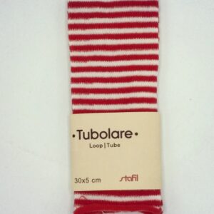 Tubolare mini righe panna e rosso