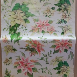 Carta decoupage Stelle di Natale rosa Stamperia
