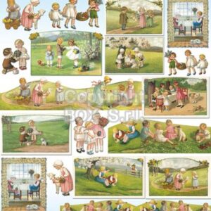 Carta decoupage Primavera bimbi Stamperia