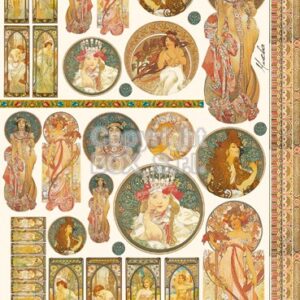 Carta decoupage Mucha Stamperia