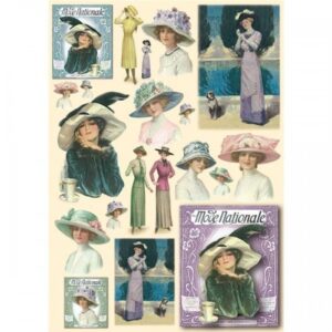 Carta decoupage Dame con cappello Stamperia