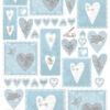 Carta decoupage Cuori azzurri Stamperia