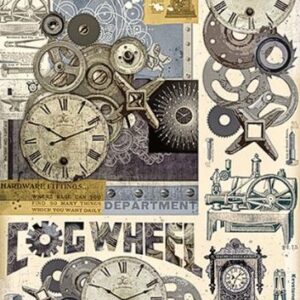 Carta decoupage Graffiti orologi e ingranaggi Stamperia