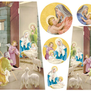 Carta di riso Presepe su tegola Stamperia