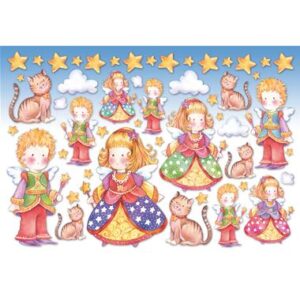 Carta di riso Bimbi angioletti e gatti Stamperia