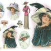 Carta di riso Dame con cappello Stamperia