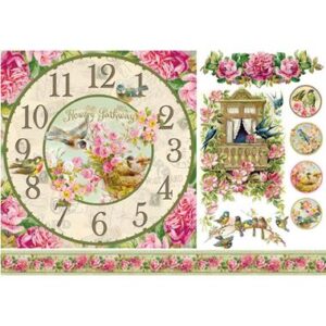 Carta di riso Orologio e balconcino Stamperia