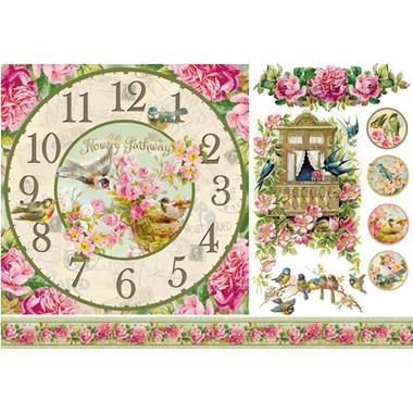 Carta di riso Orologio e balconcino Stamperia