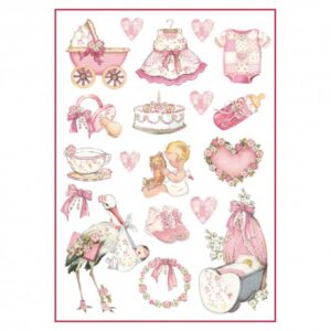 Carta di riso A4 Baby girl decorazioni Stamperia