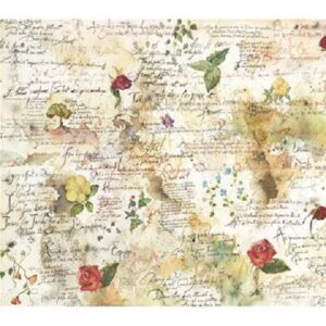 Tovagliolo in carta di riso Fiori e poesie Stamperia
