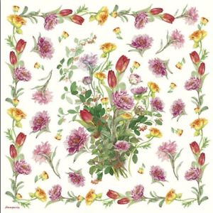 Tovagliolo in carta di riso Mazzo tulipani, rose e peonie Stamperia
