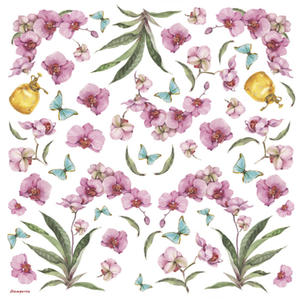 Tovagliolo in carta di riso Orchidee rosa Stamperia