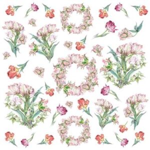 Tovagliolo in carta di riso Tulipani doppi Stamperia