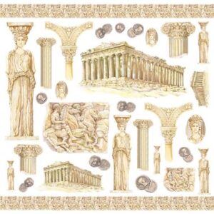 Tovagliolo in carta di riso Antica Grecia Stamperia