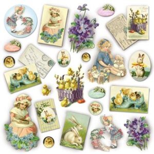 Tovagliolo in carta di riso Pasqua vintage Stamperia
