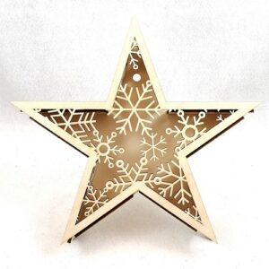 Stella 3D Snowflake in legno
