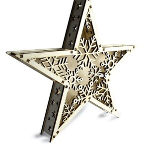 Alternative view of Stella 3D Snowflake in legno