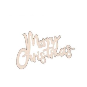 Scritta Merry Christmas in legno piccola