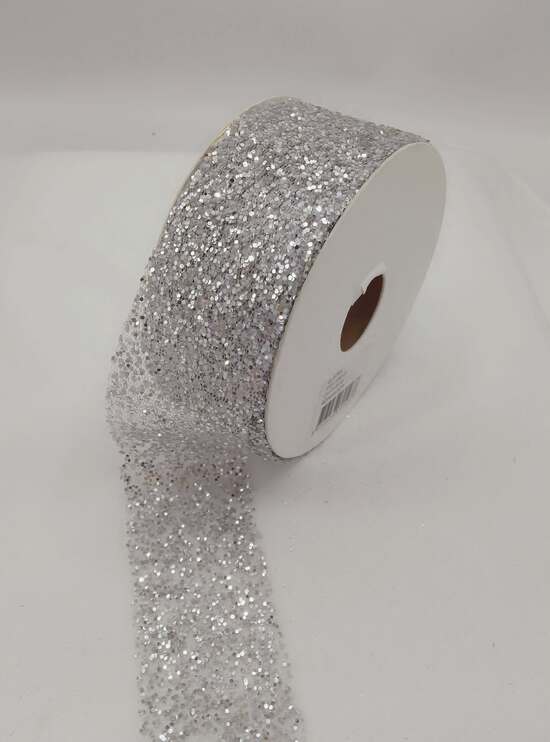 Rotolo 10mt nastro Glistra argento H 40mm