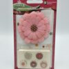 Fiori di carta rosa con rivetti fantasia Stamperia