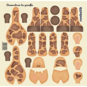 Panno kraft 3D Clarabella giraffa grande 50x75 cm