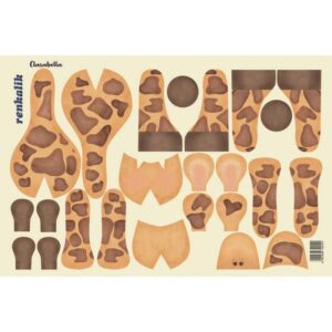 Panno kraft 3D Clementina giraffa piccola 50x50cm
