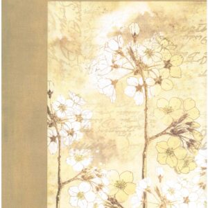 Carta scrap fiori bianchi fondo beige Stamperia