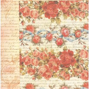 Carta scrap rose e nastri Stamperia