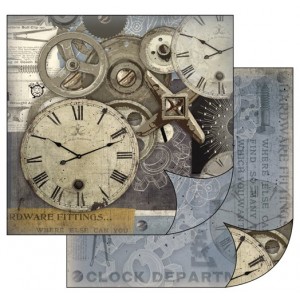 Carta scrap graffiti orologi e ingranaggi Stamperia