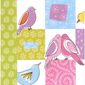 Carta scrap uccellini fondo rosa Stamperia