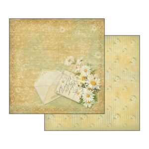 Carta scrap margherite e lettere Stamperia