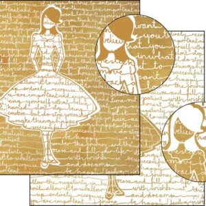 Carta scrap silhouette e scritte Stamperia